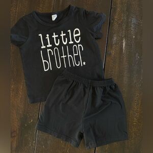 SHEIN Little Brother Black Kids Shorts Set